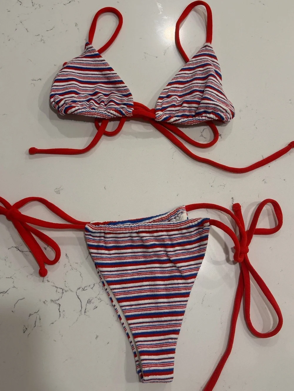 Frankie’s bikinis red white and blue bikini. American summer.